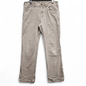prAna Bronson Pants Mens 34x32 (Fits as 32x31) Brown Canvas Hiking Work Outdoor‎
